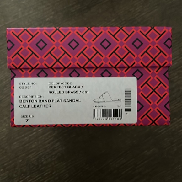 Tory Burch - Benton Band Flat Sandal / Calf Leather / Perfect Black / Size 7 - Picture 5 of 6